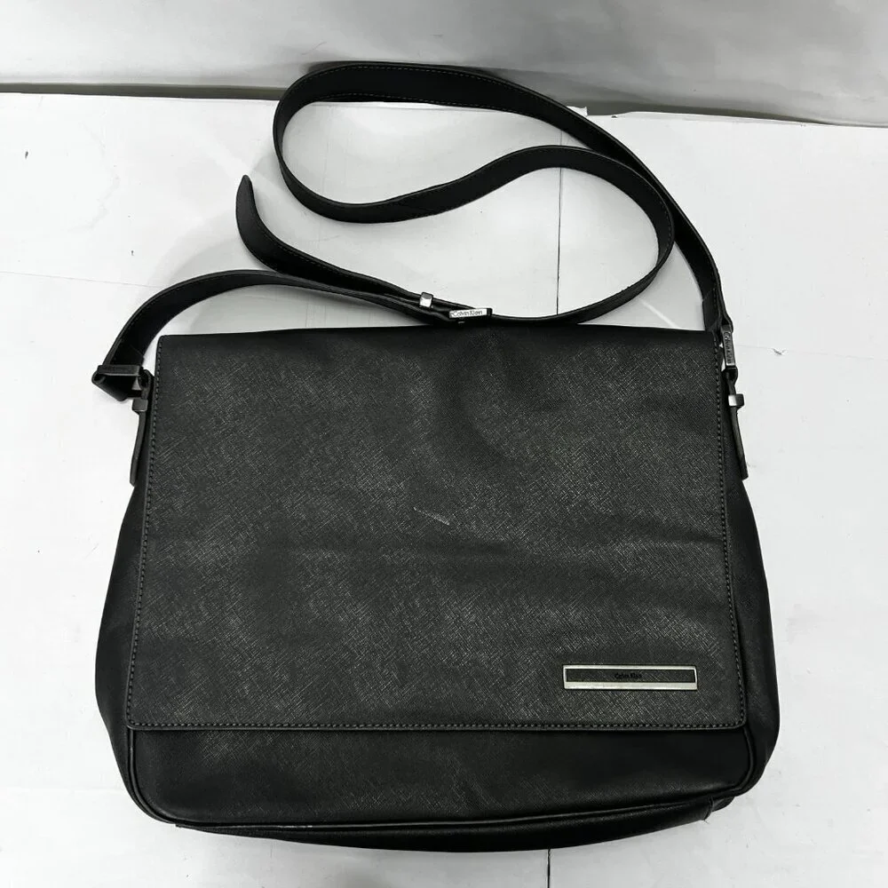 Calvin Klein Safiano Leather Laptop Bag